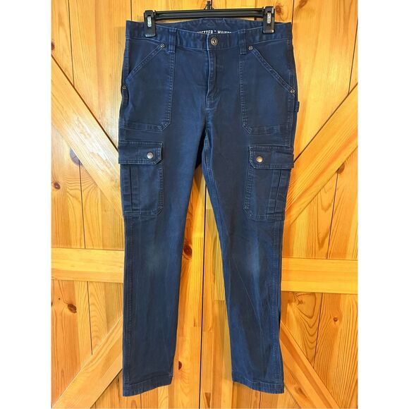 Duluth Trading Curve Setter Waistband Women's 6x31 Navy Blue cargo Pants (8691) - Picture 1 of 9